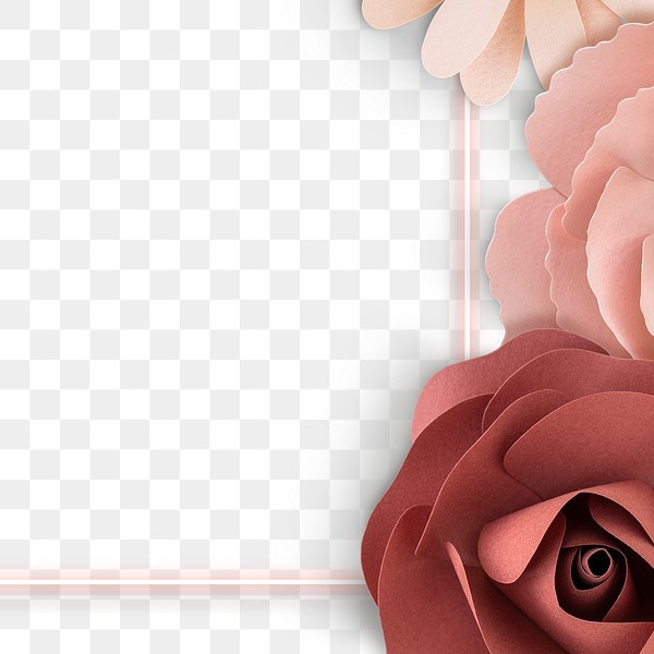 Blank floral frame png | Free stock illustration | High Resolution graphic