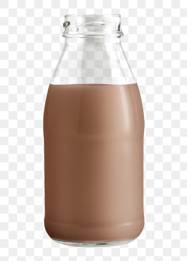 Download Fresh Chocolate Milk In A Glass Bottle Mockup Free Transparent Png 2381670 PSD Mockup Templates