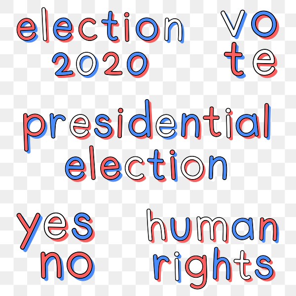 Election 2020 Doodle Words Png Typography Set Free Transparent Png 2512451