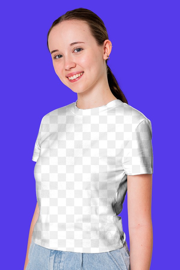Download Free royalty image about Png transparent t-shirt mockup for girls youth apparel