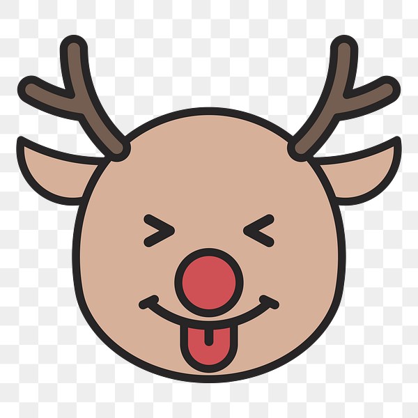 happy reindeer emoji icon royalty free stock transparent png 1230332 download premium png of rudolph reindeer face with tongue emoticon on