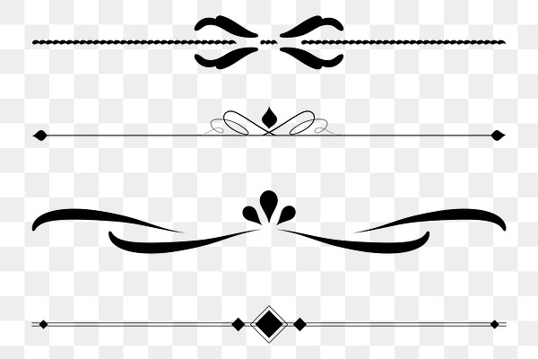 vintage ornament element set png royalty free stock transparent png 2089015 download premium png of vintage black divider element collection