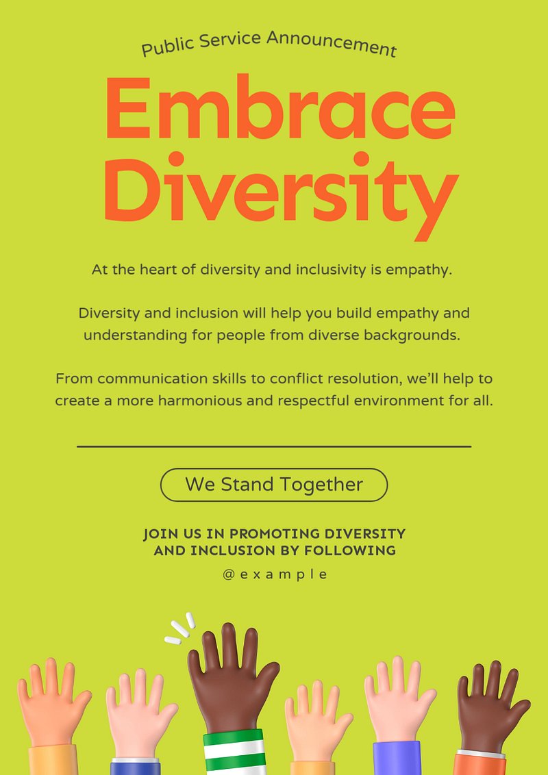 Editable Inclusivity & Diversity Templates and Photos for DEI Awareness ...