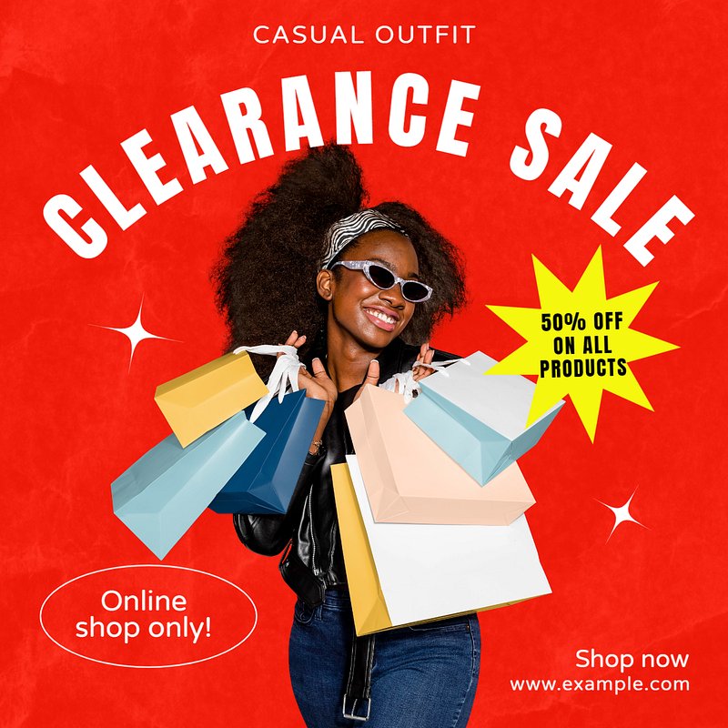 Red Clearance Sale Poster Template