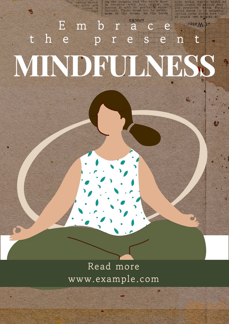 Mindfulness poster template, editable text | Premium Editable Template ...