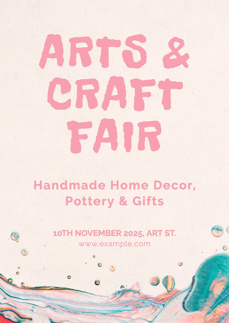 Art & craft fair poster Premium Editable Template rawpixel