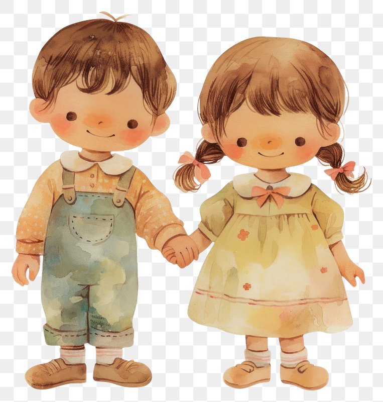 PNG cute boy and girl | Free PNG - rawpixel