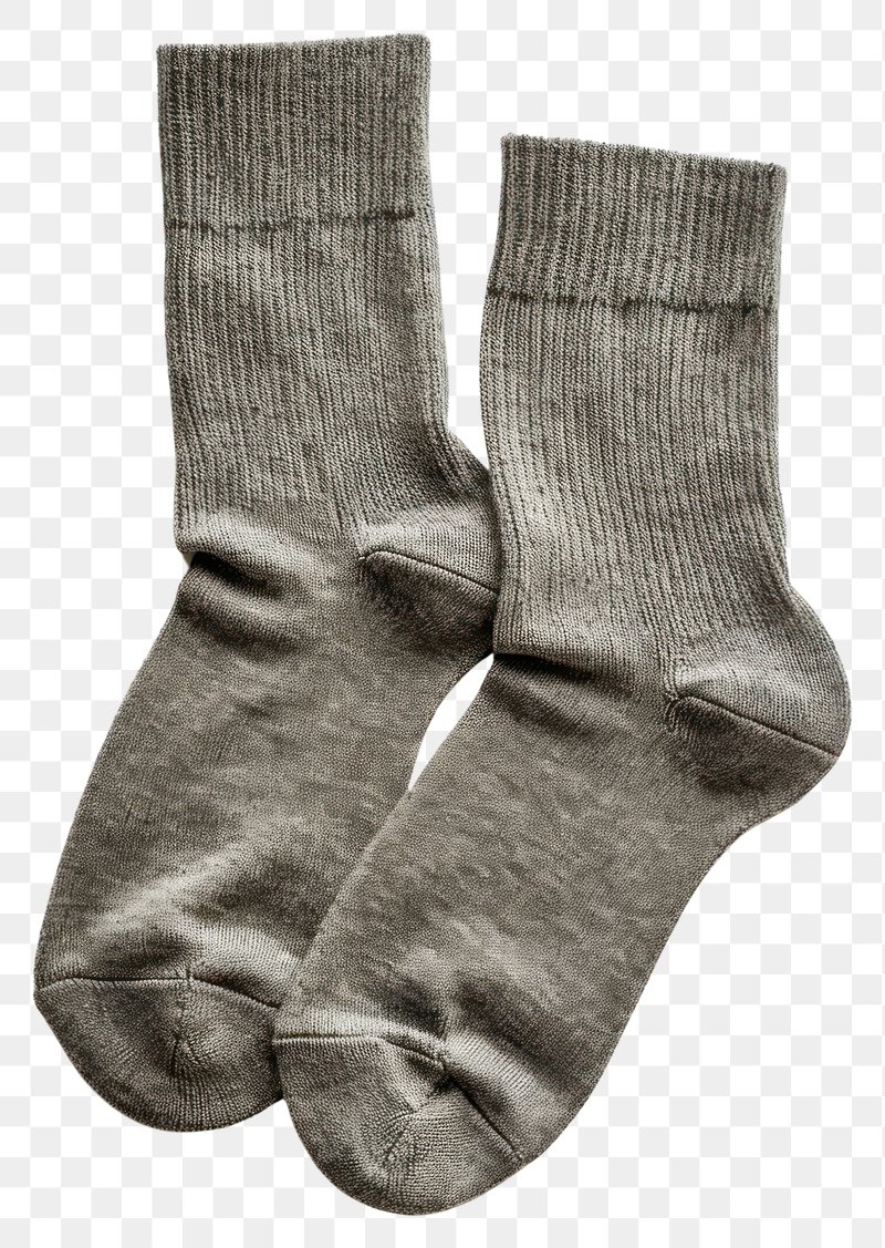 Clean isolated psd image of wool socks on transparent background