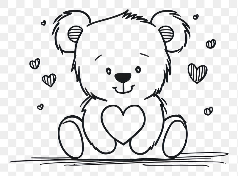 How to Draw a Christmas Teddy Bear Tutorial and Coloring Page