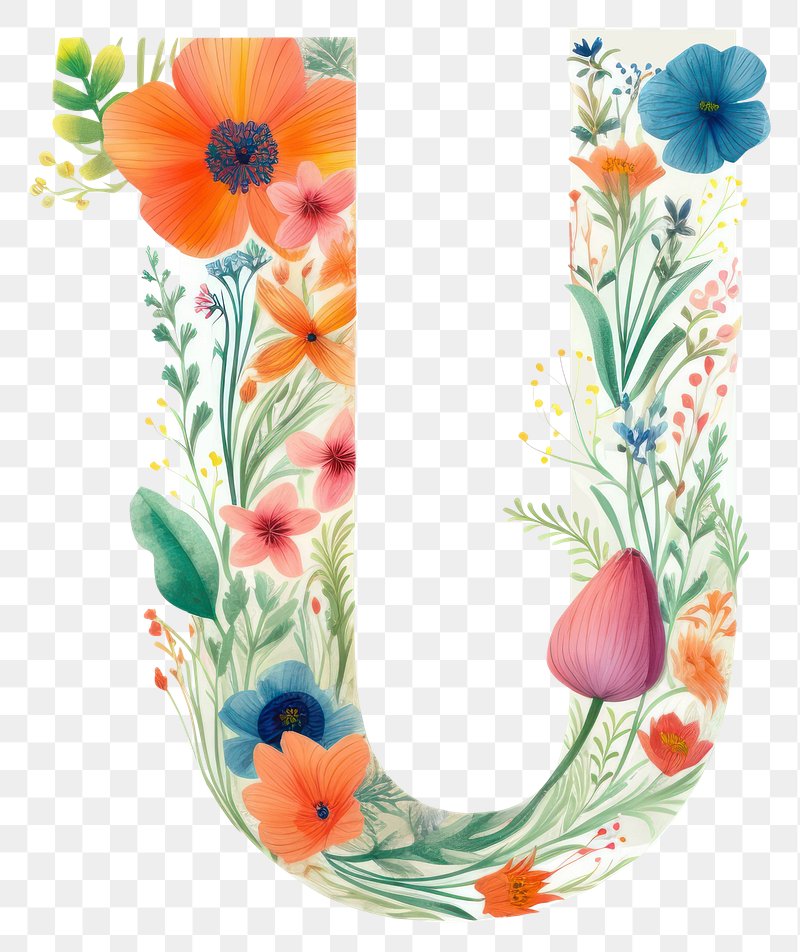 Letter U Floral Alphabet Images
