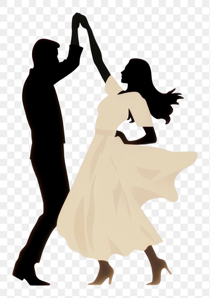 The Hustle - Ballroom Dance Pose Silhouette Clipart - Large Size Png Image  - PikPng