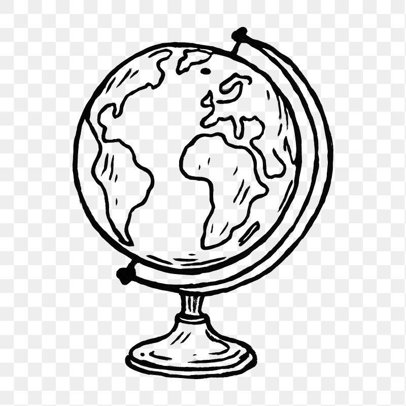 PNG Vintage globe sketch illustration.