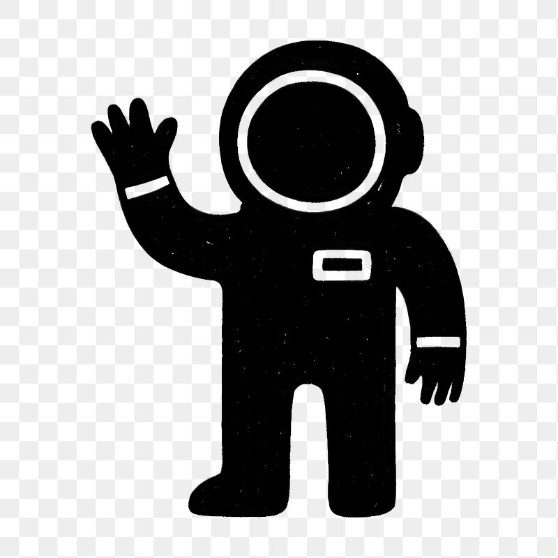PNG Astronaut silhouette waving hello.