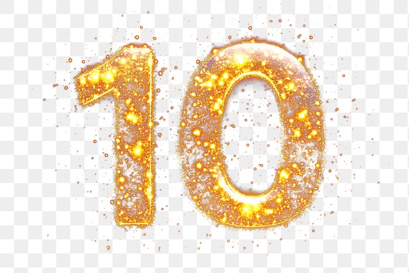 PNG Number glittering golden celebration.