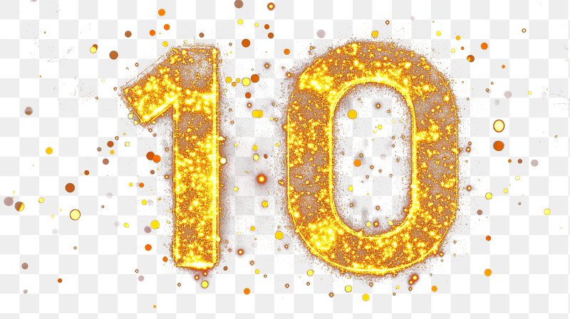 PNG Number glowing golden illustration.
