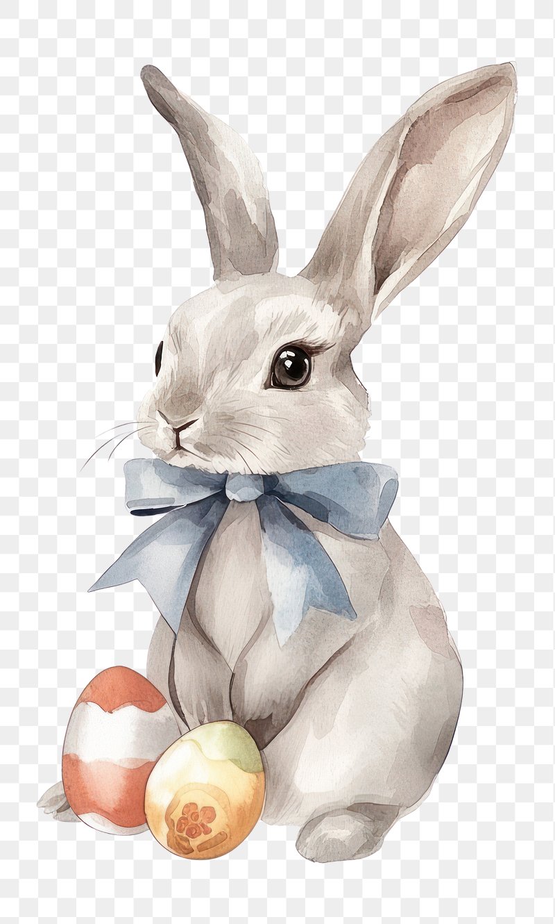 PNG Rabbit illustration watercolor spring. | Free PNG - rawpixel