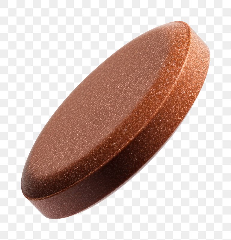 PNG A brown circle soft gel pill isolated pharmaceutical electronics.