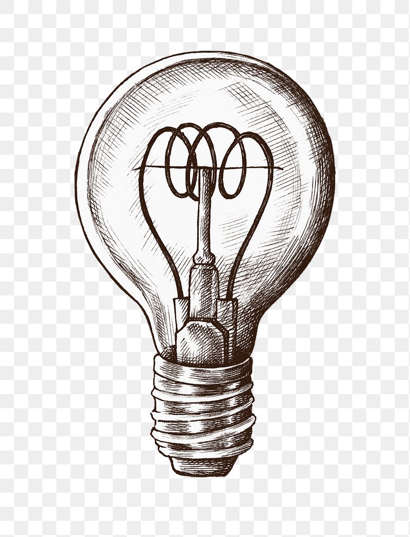 Hand drawn light bulb in vintage engraved style. Electric lamp sketch.  25422488 Vector Art at Vecteezy