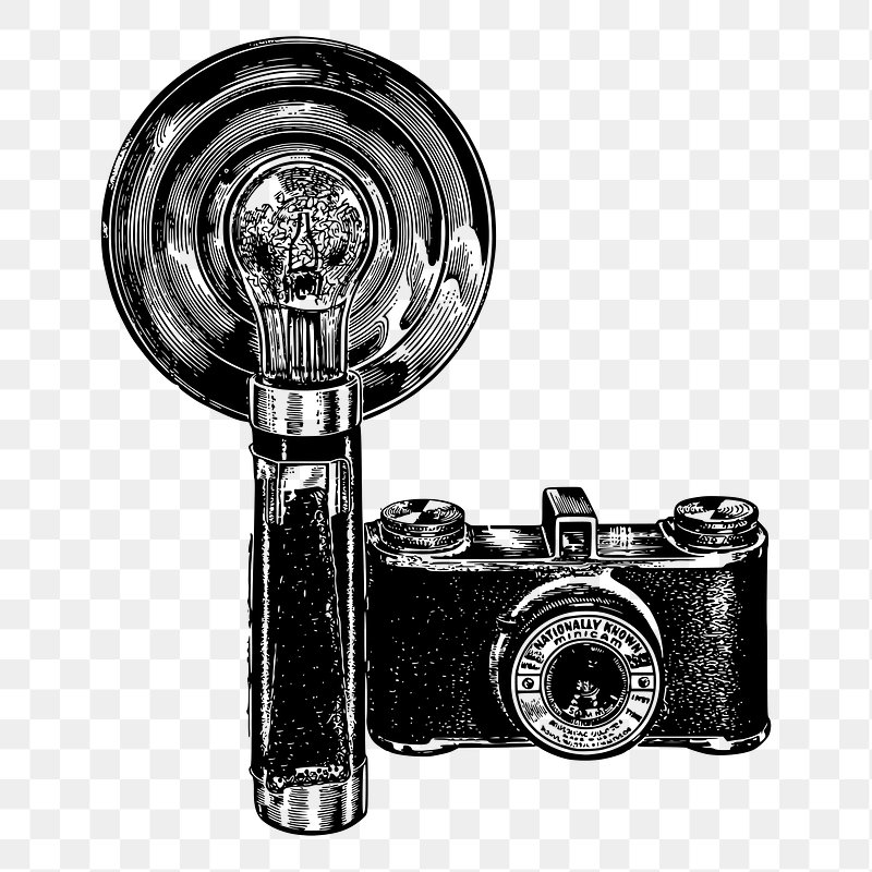 vintage camera clip art black and white