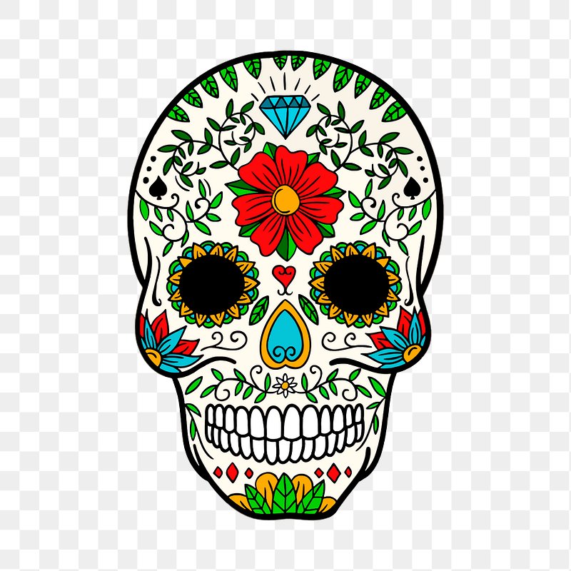 Sugar Skull PNG Transparent Images Free Download, Vector Files