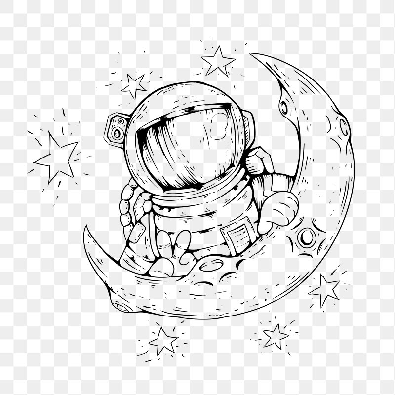 A detailed drawing of the moon(Gray) Art Print