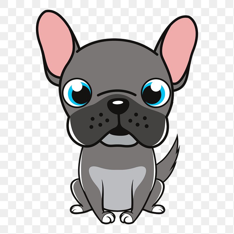 Download premium png of Black dog png clipart, French Bulldog