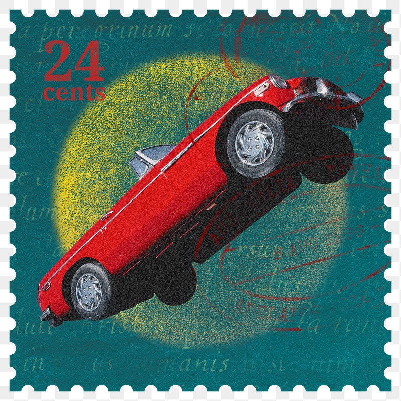 Png red car stamp sticker, | Free PNG - rawpixel