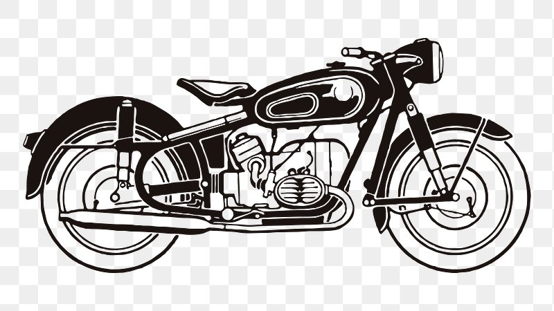 Motorcycle Doodle Vector Art PNG Images