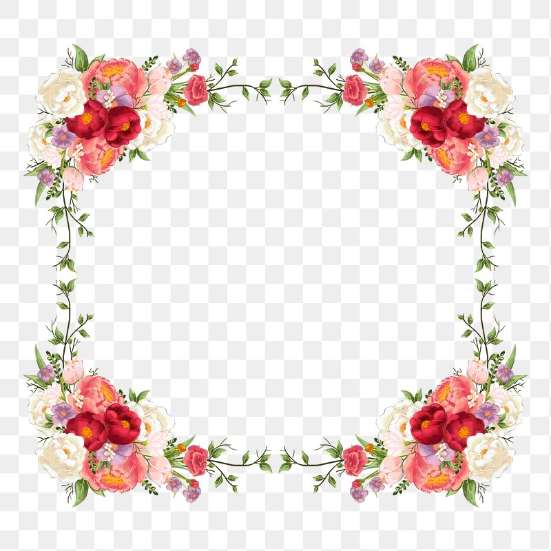 flower photo frame design png