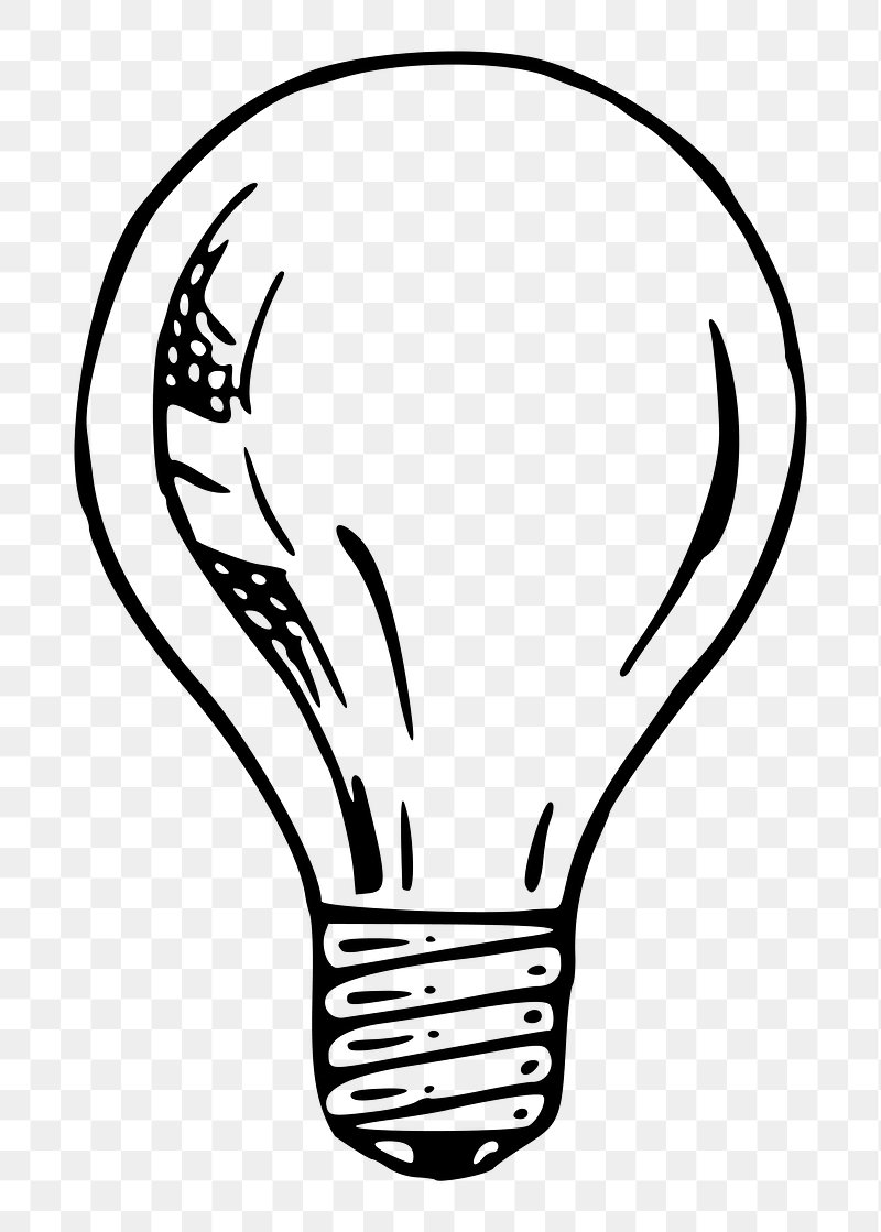 Light Bulb, Light, Incandescent Light Bulb, Drawing, Doodle, Idea, Yellow,  Line transparent background PNG clipart | HiClipart