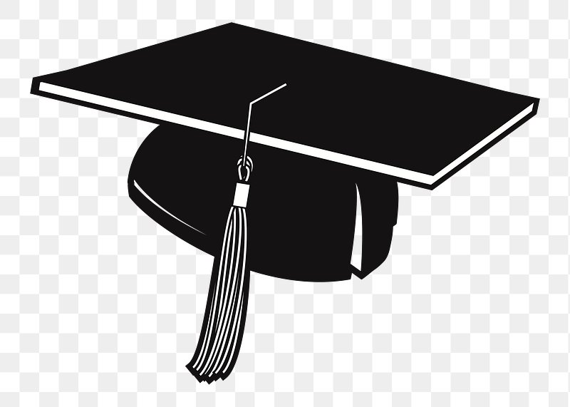 graduation cap clipart black and white