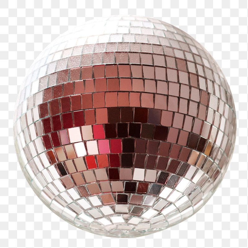 Mirrored Red Disco Ball Heart - Disco - Sticker