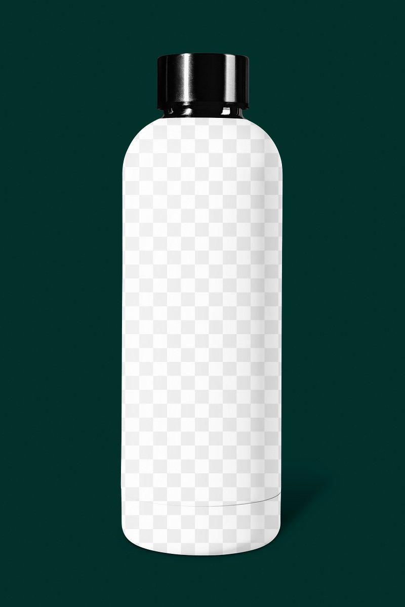 Clear water bottle on transparent background. Realistic vector