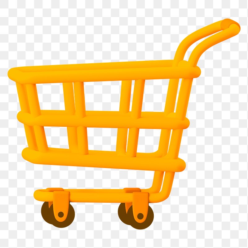 Shopping cart png bags, 3D