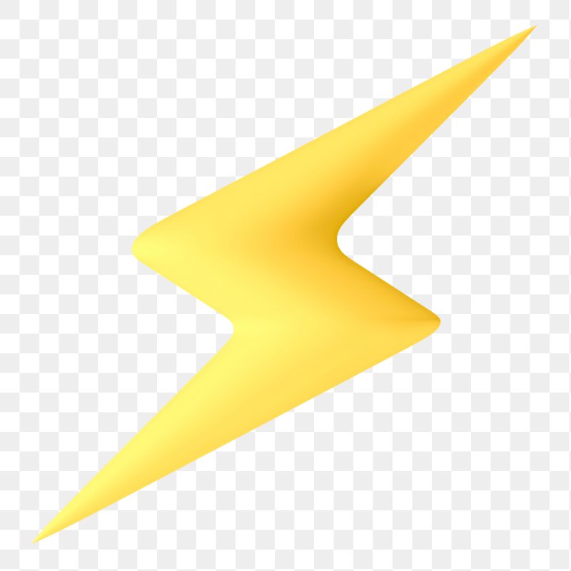 Yellow Lightning Bolt Aesthetic Sticker