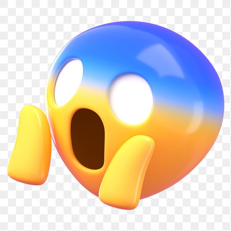 Face screaming in fear emoji clipart. Free download transparent