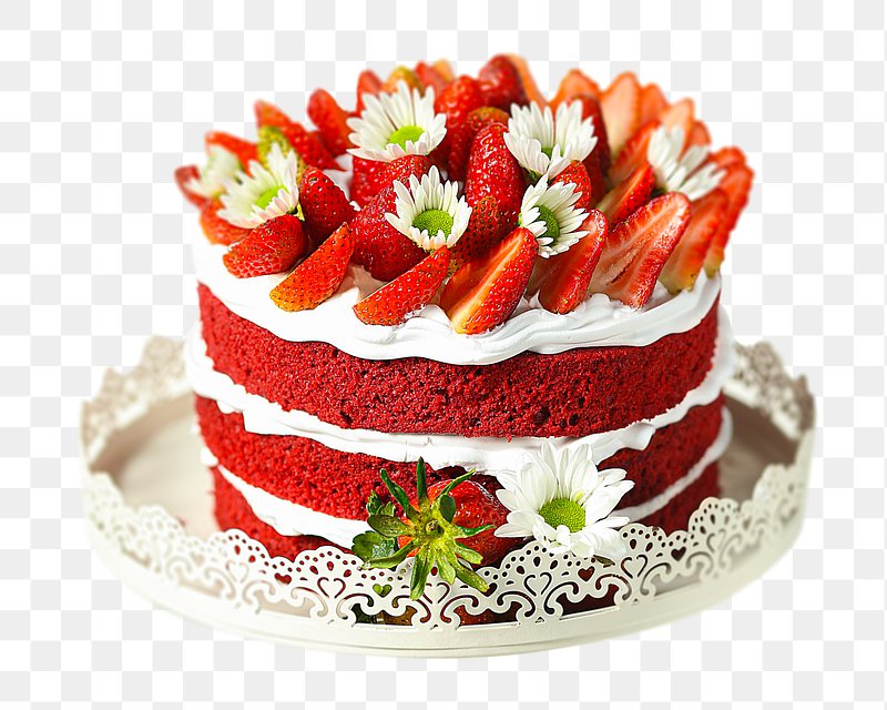 Delicious Cake Hd Transparent, Red Cake Strawberry Cake