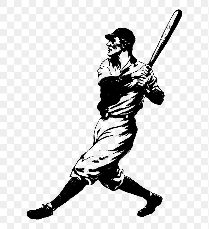 Baseball player silhouettes clipart