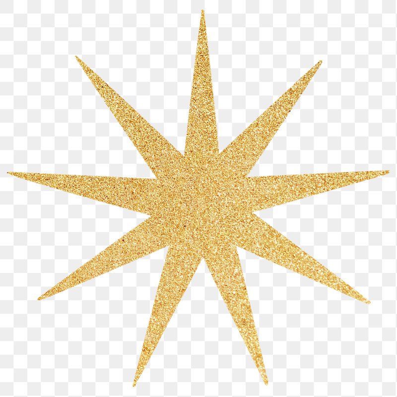 Yellow Star Glitter Outlined 14968200 PNG