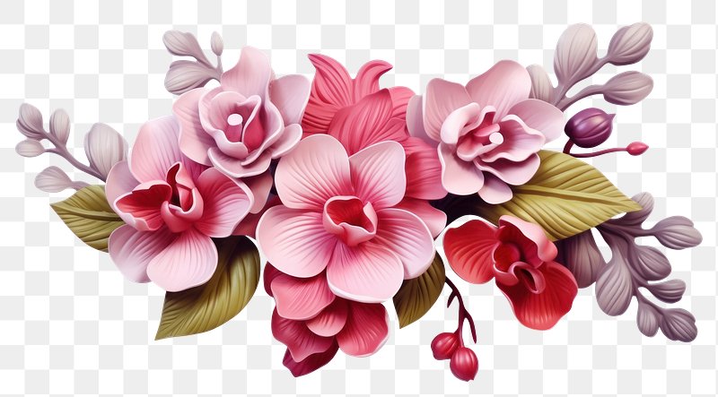 Illy bouquet ribbon flower plant.  Free Photo Illustration - rawpixel