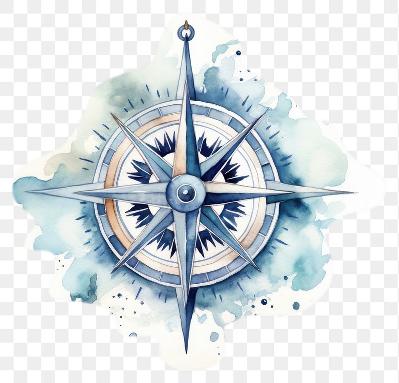 Blue compass background Royalty Free Vector Image
