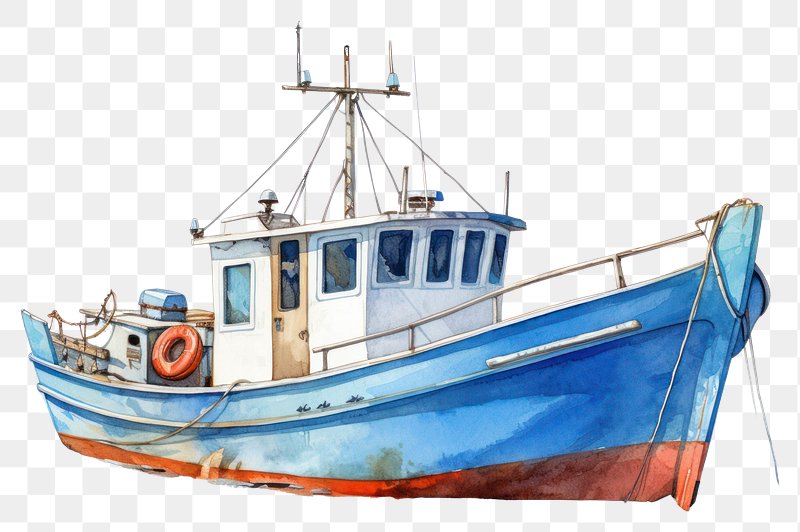 Premium Vector  Commercial fishing ship with full fish big net