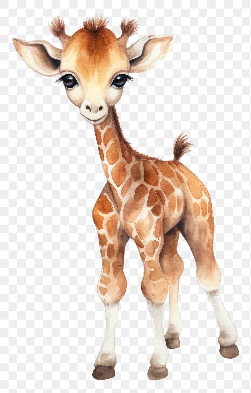 Adorable cute kawaii baby giraffe watercolor illustration Stock Vector by  ©orchidart 332741122