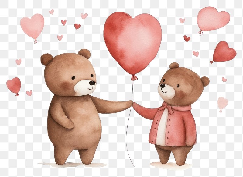 Cute little teddy bear holding red heart Vector Image