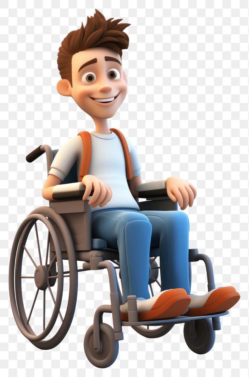 PNG Wheel wheelchair sitting cartoon. | Premium PNG - rawpixel
