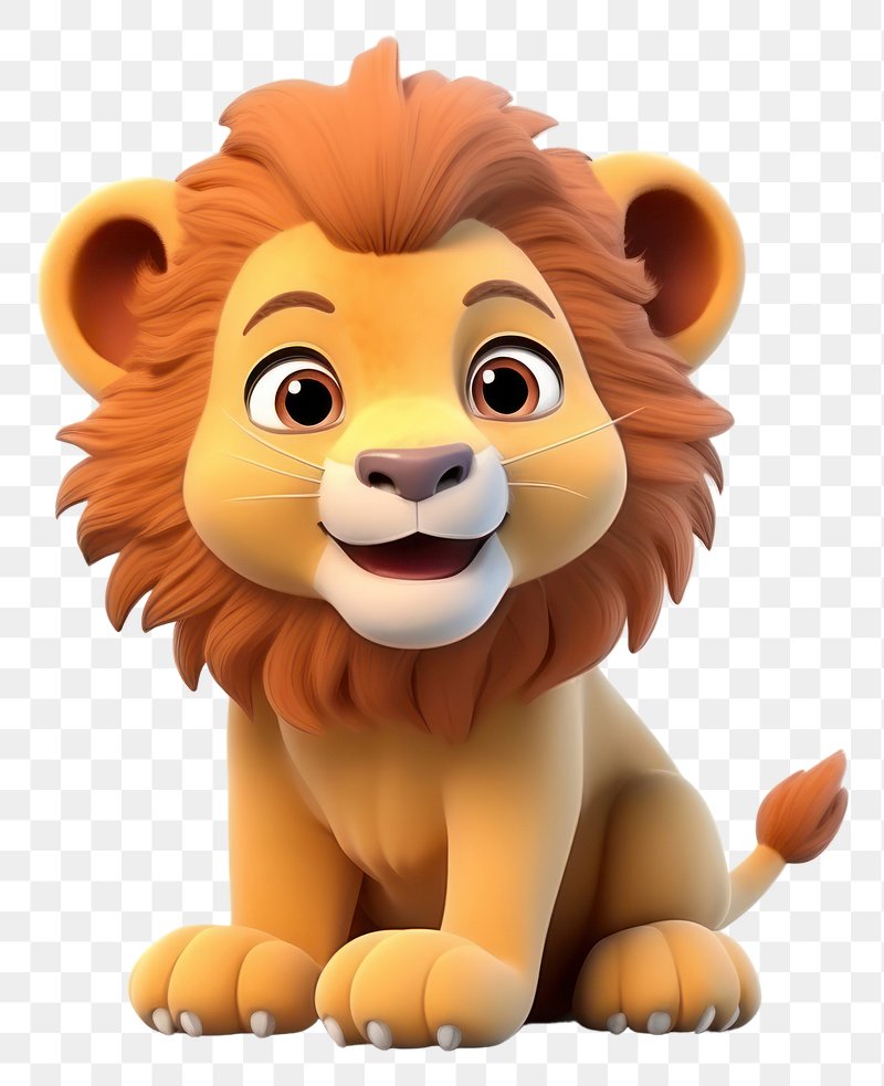 lion cartoon face roaring