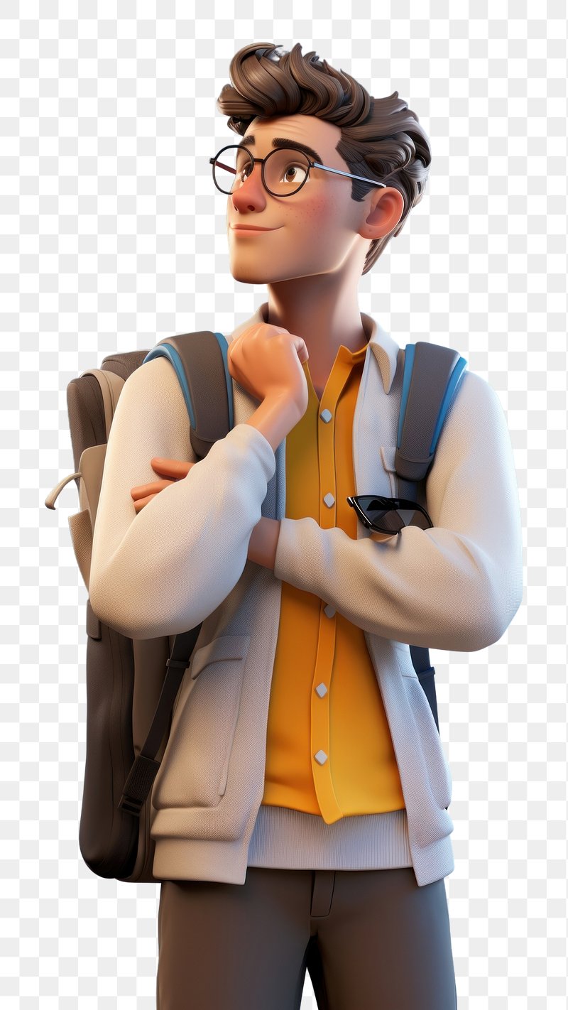 College student animation png