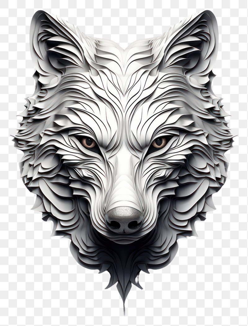 realistic wolf head drawing