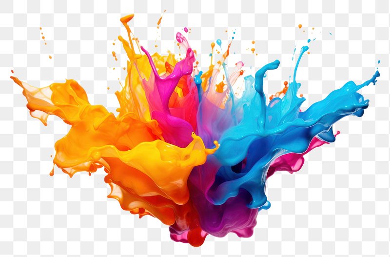 Color Png Transparent - Paint Splatter Rainbow PNG Image With