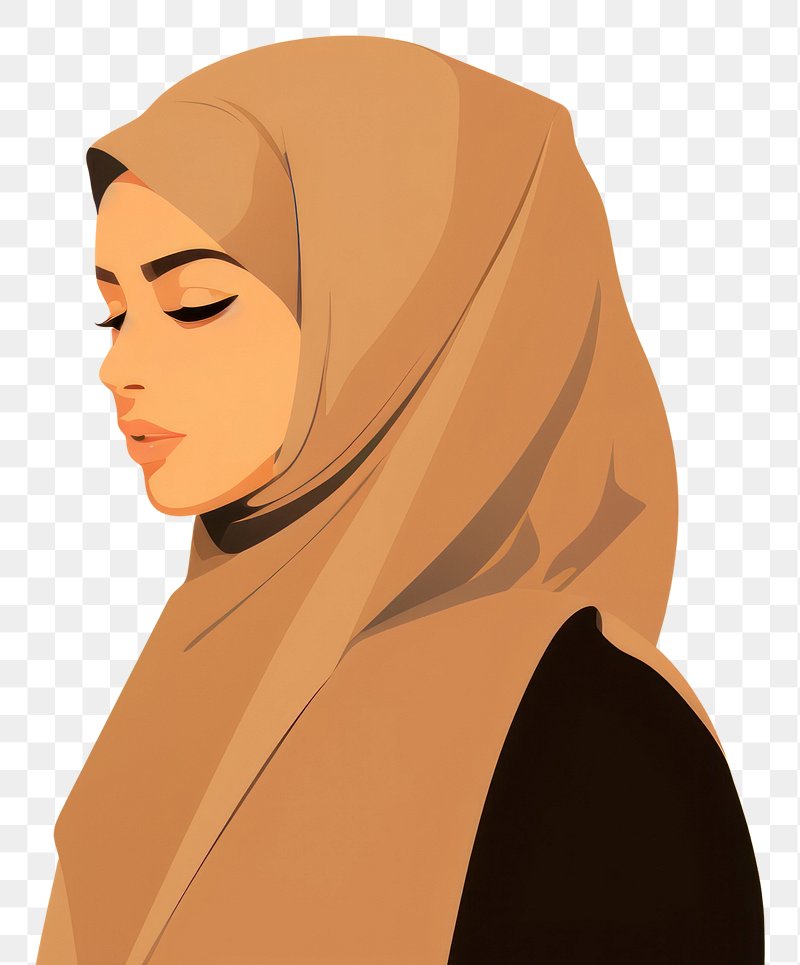 Premium Photo  A cartoon of a girl wearing a hijab and a scarf